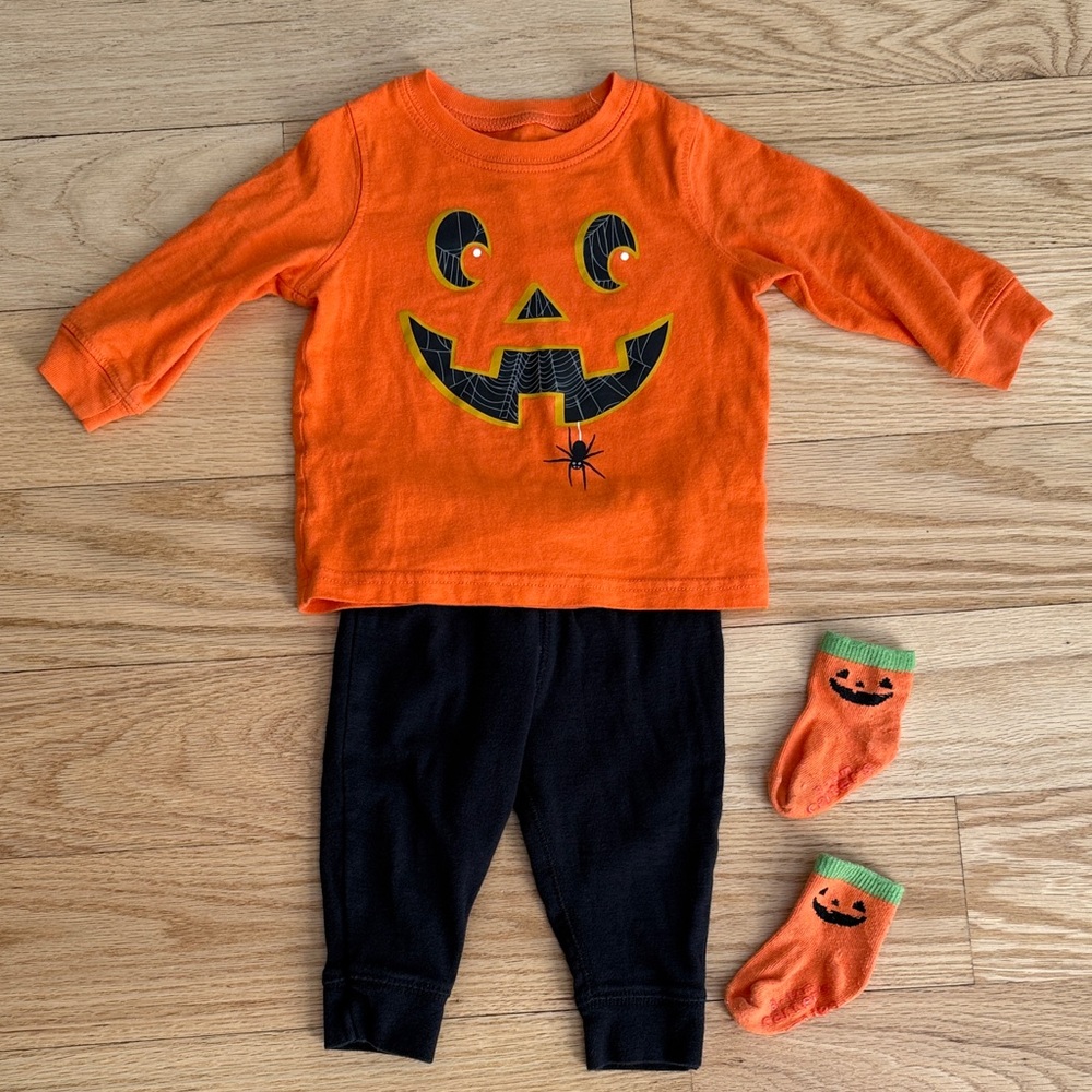 Carter's Orange and Black Pumpkin Costume Set